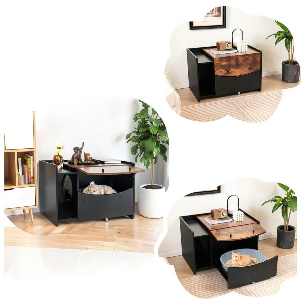 PETSITE Cat Litter Box Furniture Hidden Enclosure Modern-7