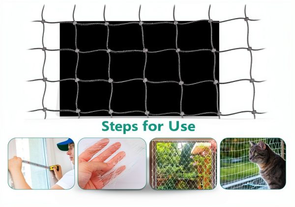 HLIUGHS Cat Balcony Net High Strength Nylon Pet Safety-4