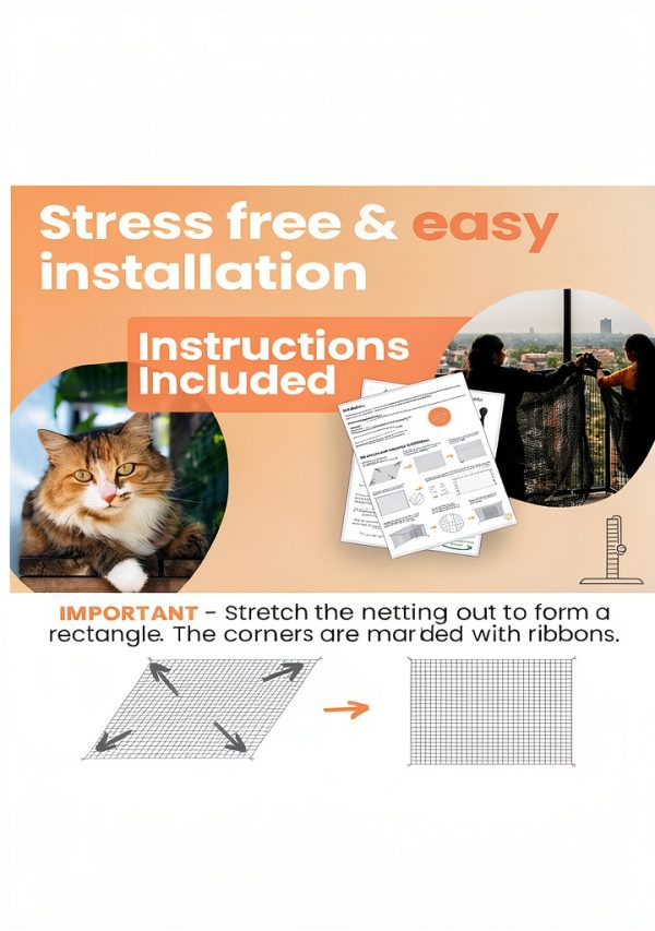Cat Balcony Netting Upbeat Adventures Bite Resistant Mesh-3