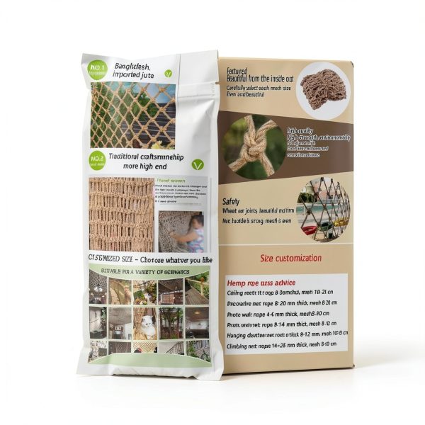 KACQI Jute Climbing Net Safety Pet Balcony Protection-2