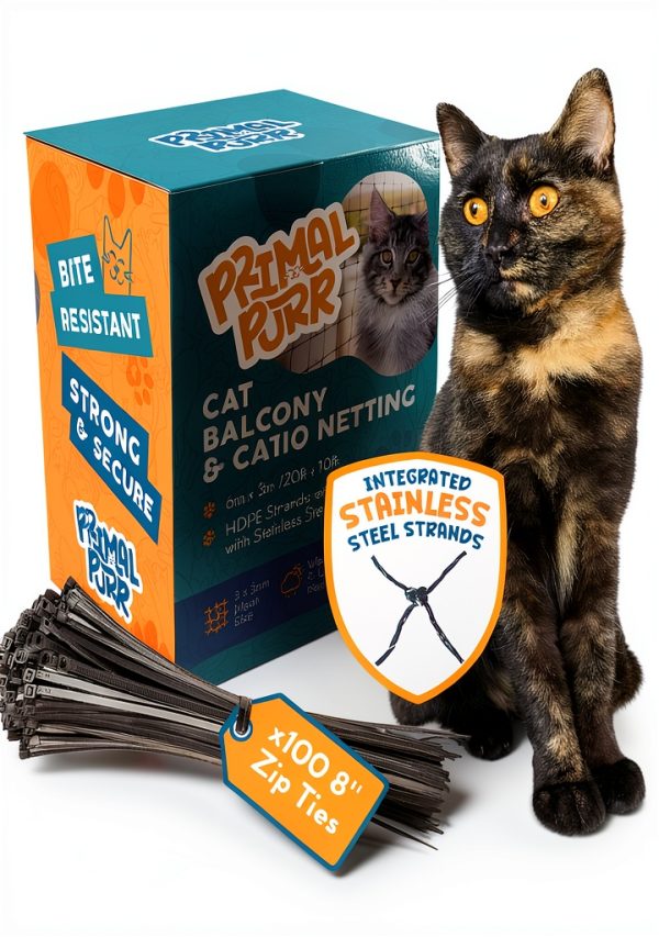 Cat Balcony Netting Bite Resistant Mesh by Primal Purr-0