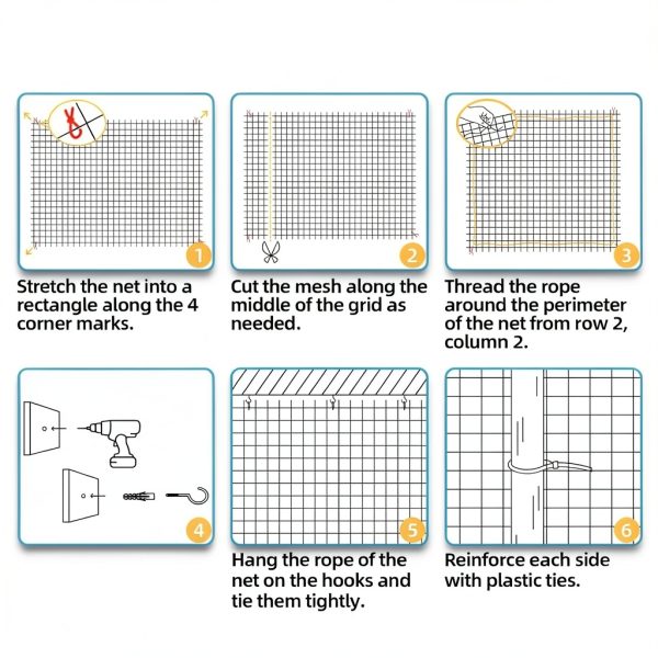 Cat Balcony Net HDPE Stainless Steel Pet Safety Screen-5