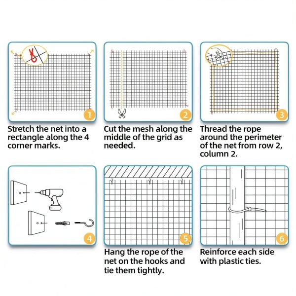 Pavo Cat Balcony Net HDPE Stainless Steel Pet Safety Screen-5