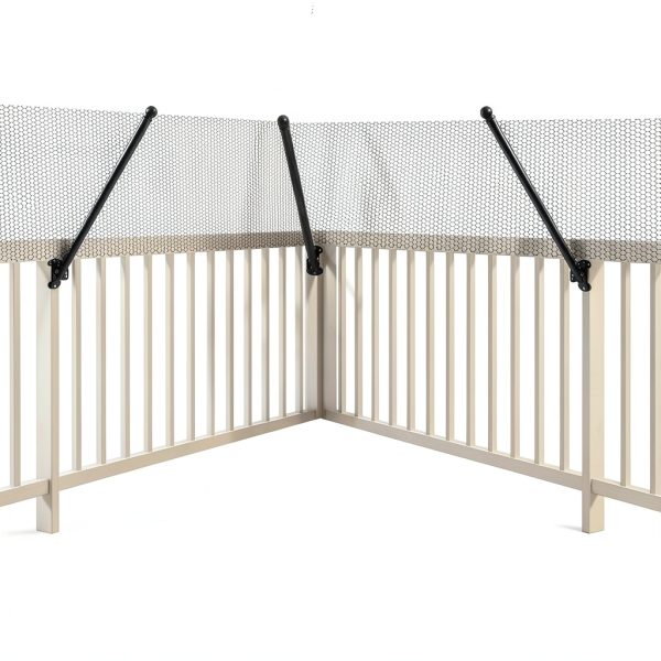 TPSHKE Fence Extension System Curved Pet Barrier Adjustable-0