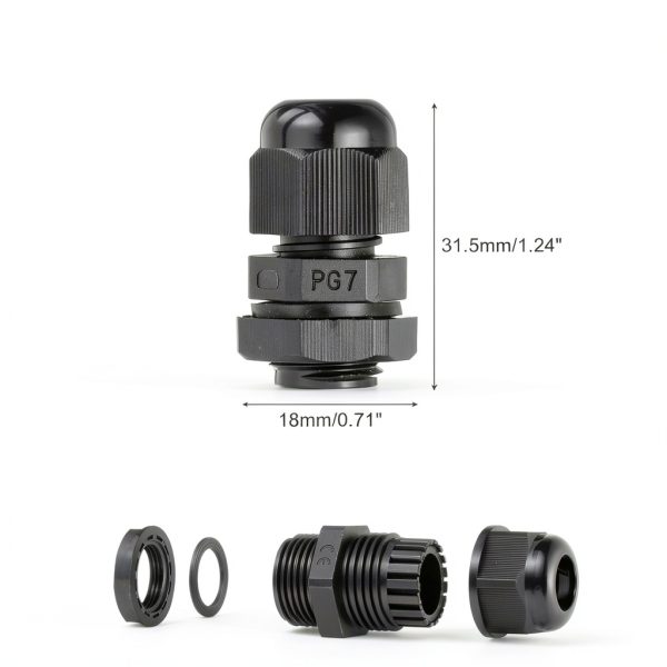 Cable Gland MECCANIXITY Black IP68 Joint 3.5‑6.5 mm to 22‑32 mm-1
