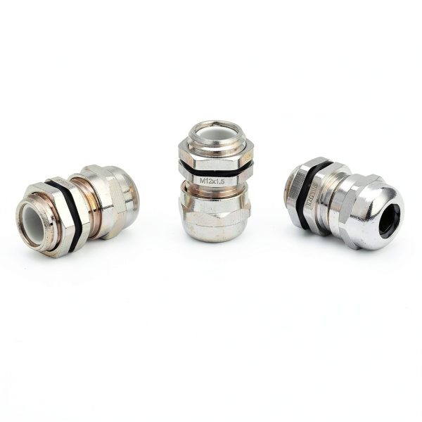 uxcell Cable Gland M12 Metal Waterproof Cable Glands Joints Adjustable Connector for 3-6.5mm Dia Cable, Pack of 10-4