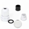 PG7 Nylon Cable Glands uxcell Waterproof Cord Grip with Gasket White-2