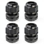 Cable Gland MECCANIXITY M25 5-6mm 5 Hole Waterproof Nylon Joint Black-0