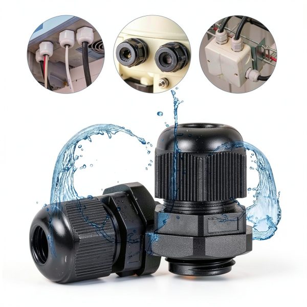 Cable Gland MECCANIXITY M25 5-6mm 5 Hole Waterproof Nylon Joint Black-5