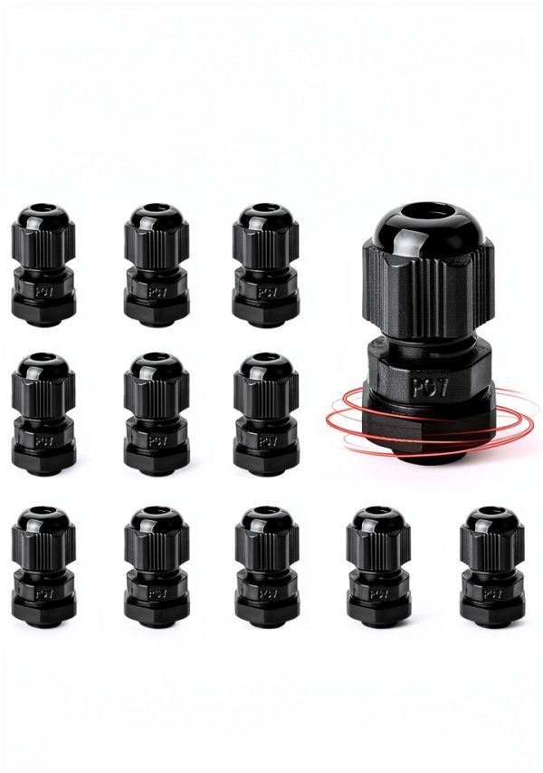 Cable Gland Bates Choice PG7 20 Pack Nylon Strain Relief Black-1