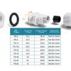PG7 Nylon Cable Glands uxcell Waterproof Cord Grip with Gasket White-1