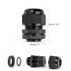 Cable Gland MECCANIXITY M25 5-6mm 5 Hole Waterproof Nylon Joint Black-1