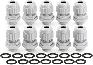 PG9 Nylon Cable Glands uxcell 15pcs Waterproof Connector White-0