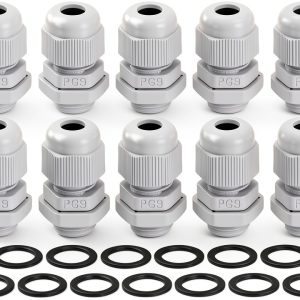 PG9 Nylon Cable Glands uxcell 15pcs Waterproof Connector White-0