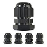 MGI SpeedWare 1/2 NPT Nylon Cable Gland Black Grommet 5-Pack-0