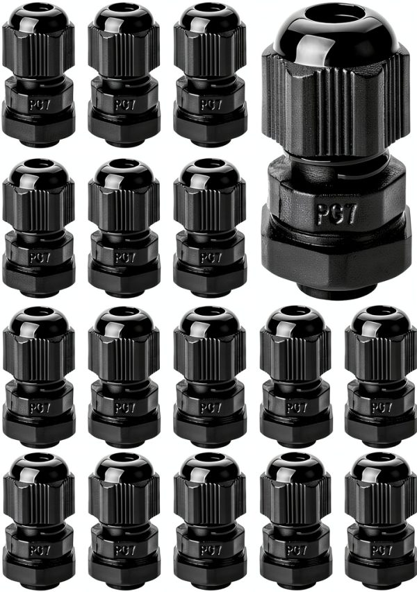 Cable Gland Bates Choice PG7 20 Pack Nylon Strain Relief Black-0
