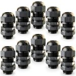 QILIPSU 10pcs M16L Long Thread Cable Gland Waterproof IP68 Nylon Strain Relief Cord Grip Cable Pass Through Wire Connector-0