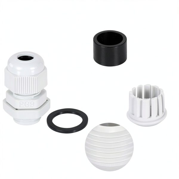 PG9 Nylon Cable Glands uxcell 15pcs Waterproof Connector White-2