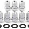 PG7 Nylon Cable Glands uxcell Waterproof Cord Grip with Gasket White-0