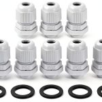 PG7 Nylon Cable Glands uxcell Waterproof Cord Grip with Gasket White-0