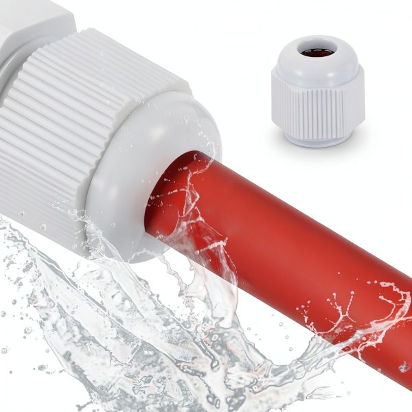 PG7 Nylon Cable Glands uxcell Waterproof Cord Grip with Gasket White-3